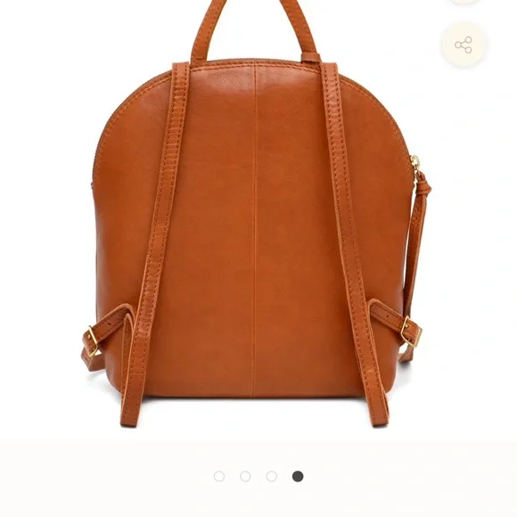 Margot Women's Brown Leather Backpack - Picture 4 of 8